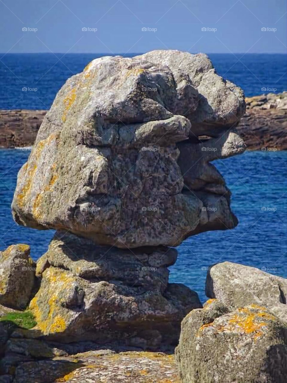 Rock which looks like elephant man on isle of Sein