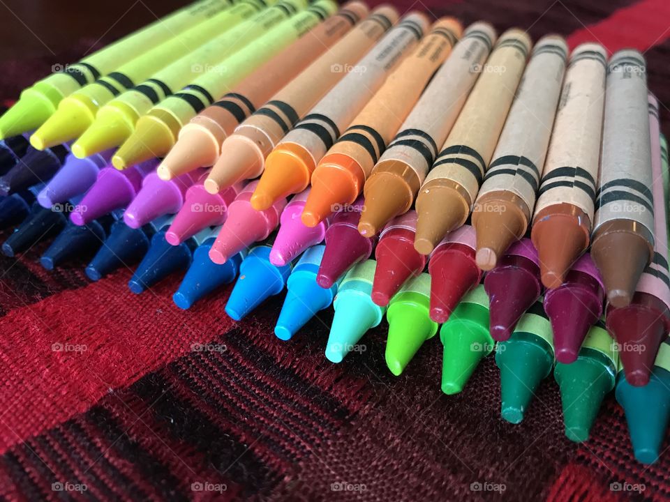 Colourful crayons