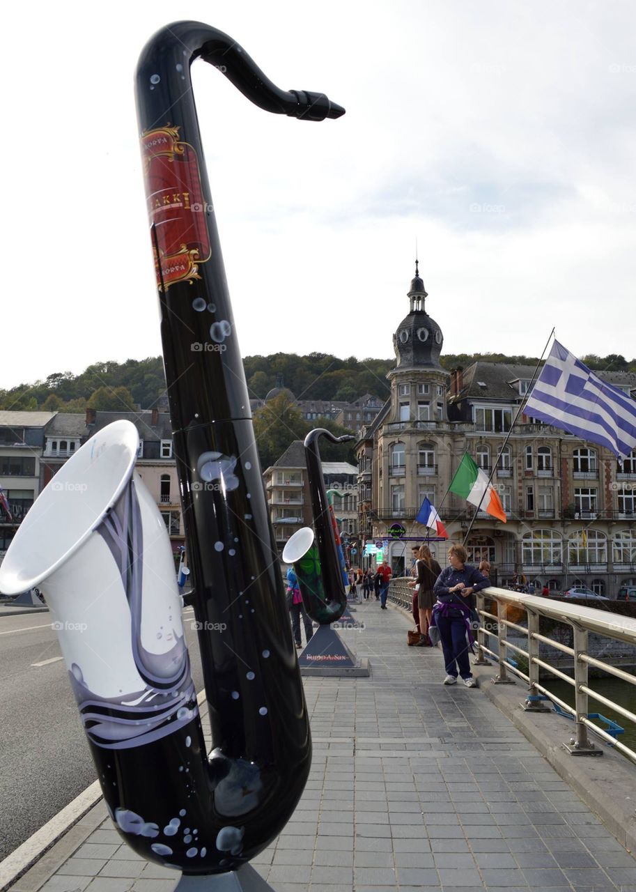 Adolphe Sax -- who invented the saxophone -- was born on Nov. 6, 1814. To celebrate his birth 200 years ago, his hometown of Dinant, Belgium, painted saxophones and placed them throughout the city.
