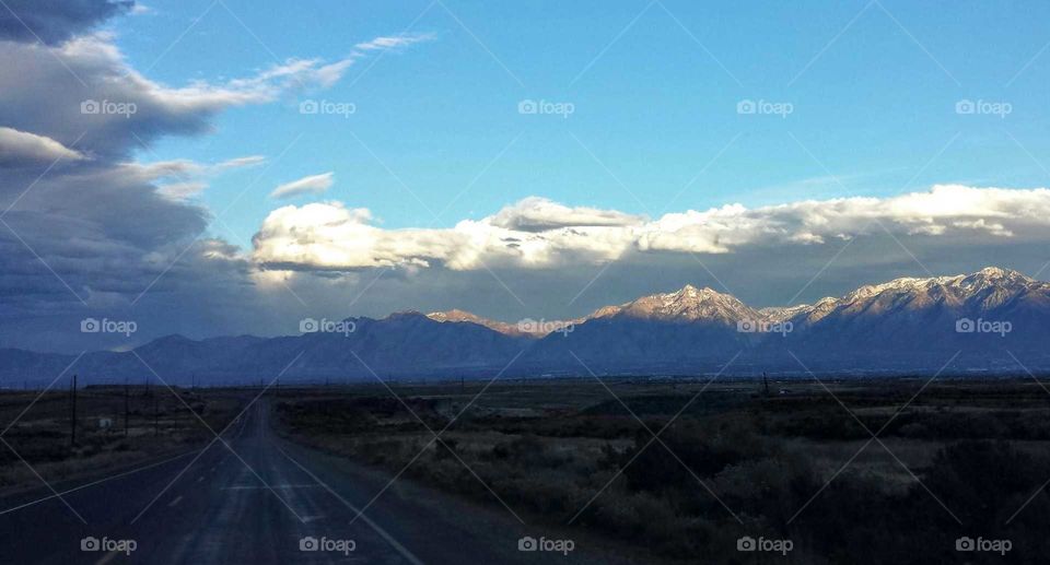 Clouds and mountains in Salt Lake City