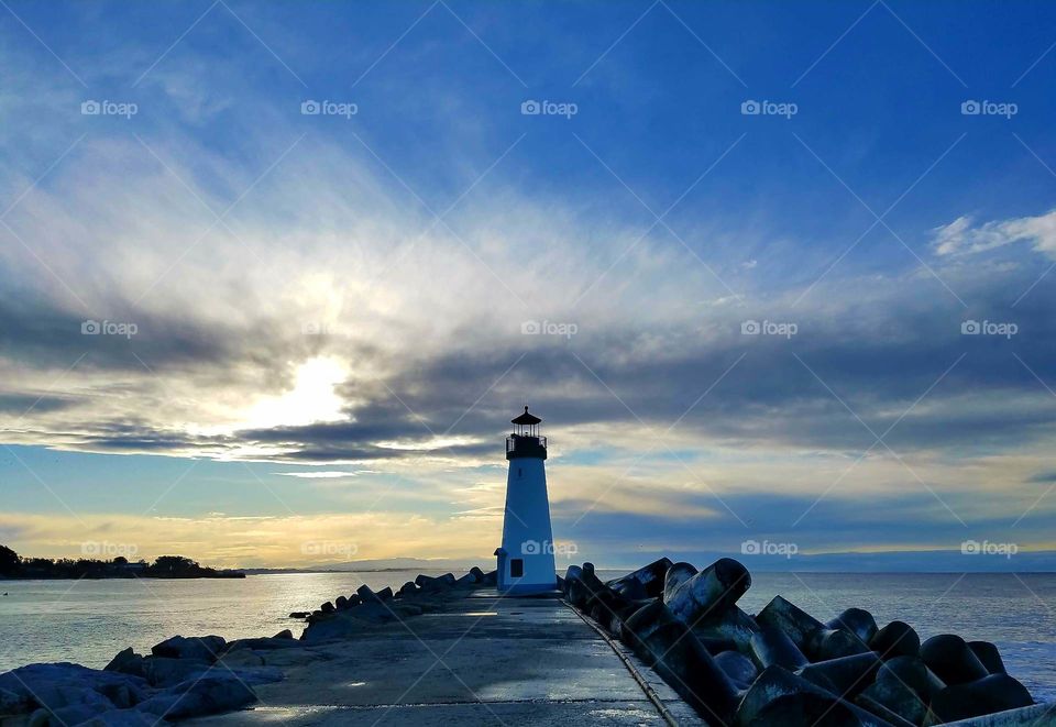 Sunrise at Walton lighthouse in Santa Cruz