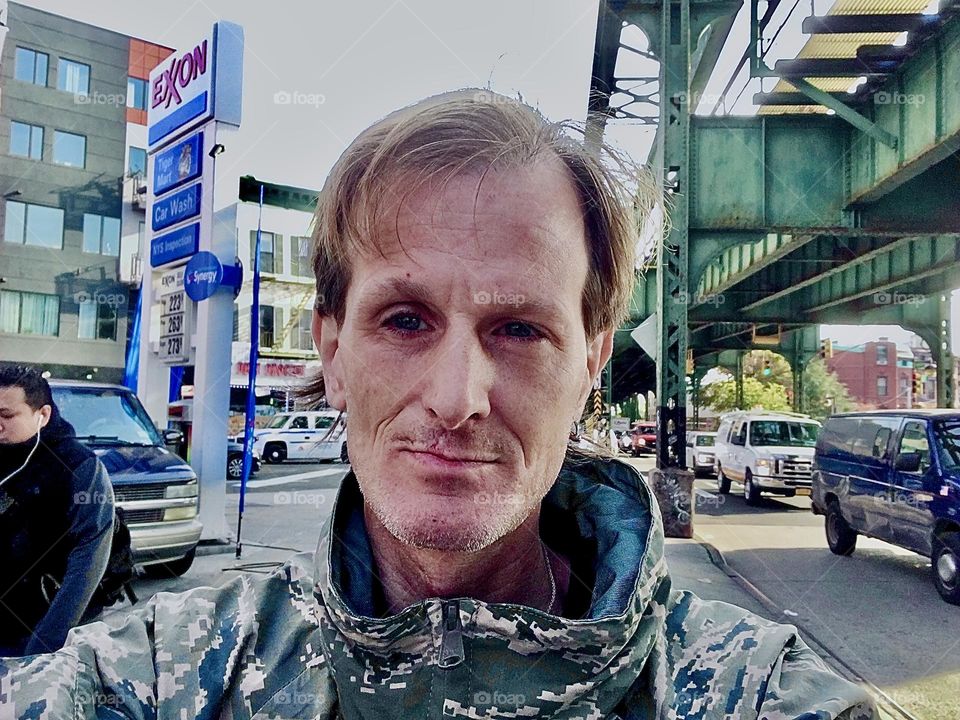 This is „Timothy Trespas“, my beloved partner and friend for many long years together standing on a sidewalk somewhere in „Bushwick“, Brooklyn where we once lived in approximately 2017. Hypnotic Productions