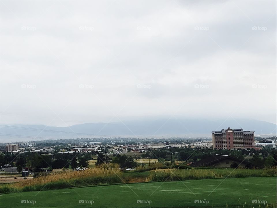 Overcast Rockies - city view 