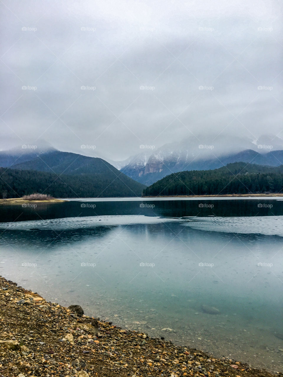 Foggy morning in the mission mountains. 