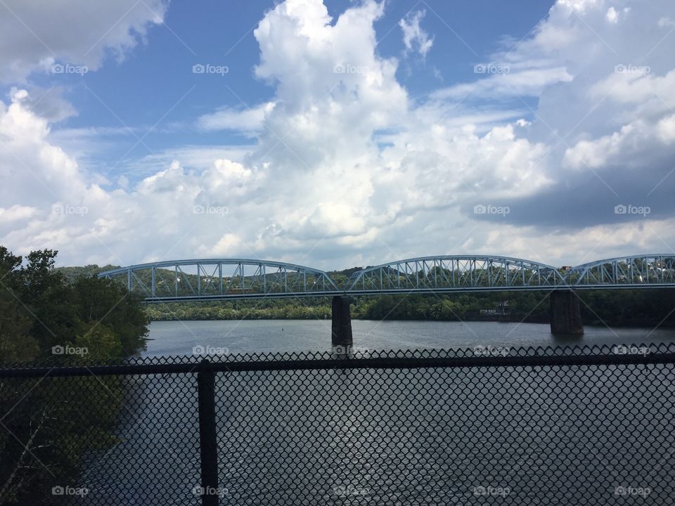 Landscape, Bridge, Sky, Lake, Water