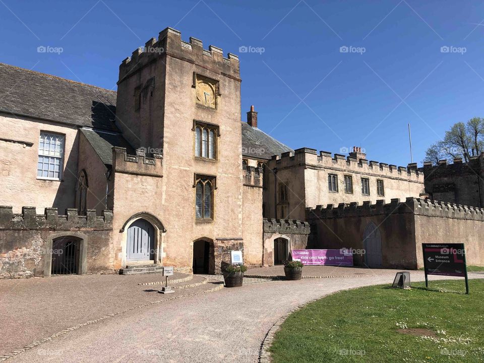 Tore Abbey near Torquay seafront looking amazing on this glorious spring day.