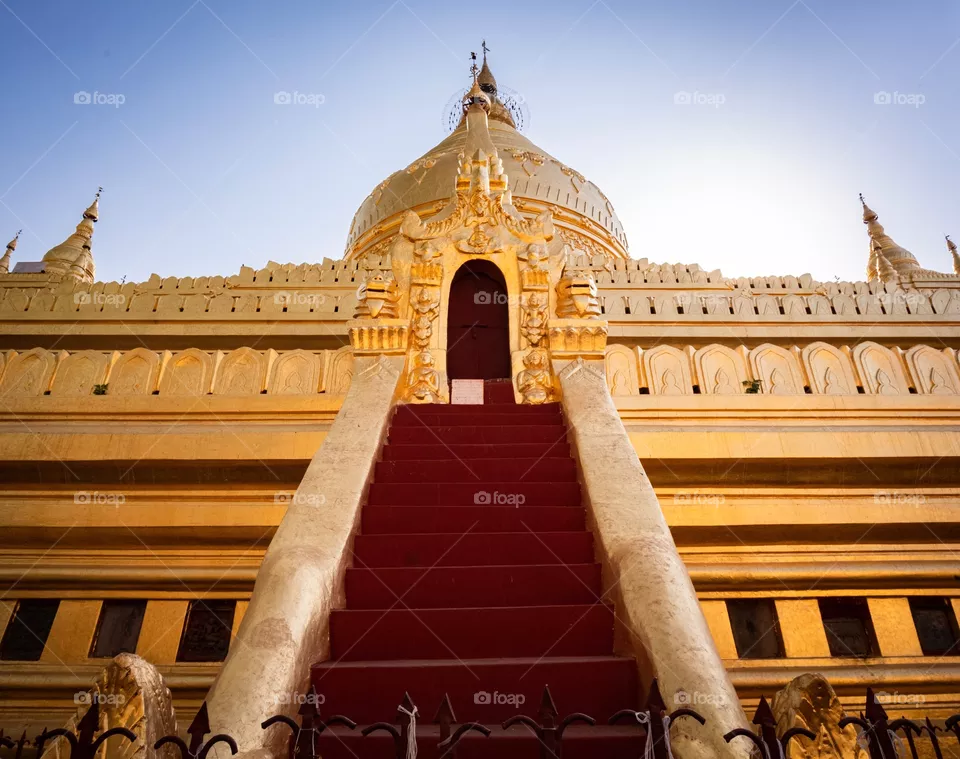 Bagan/Myanmar-The most famous Pagoda in Bagan , Shwezigon Pagoda.tourist should not forget to visit