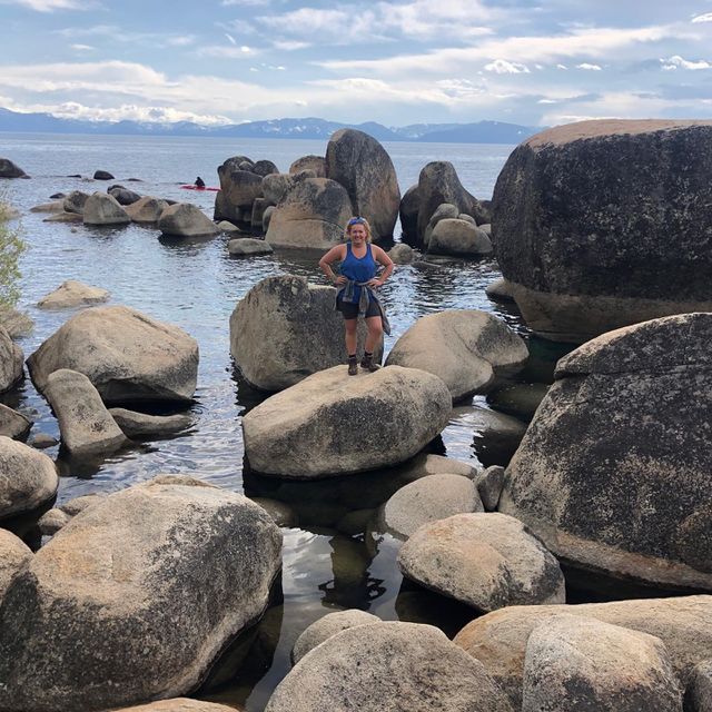 Hiking and climbing rocks in Lake Tahoe. An adventure in the crisp mountain air is always relaxing. 