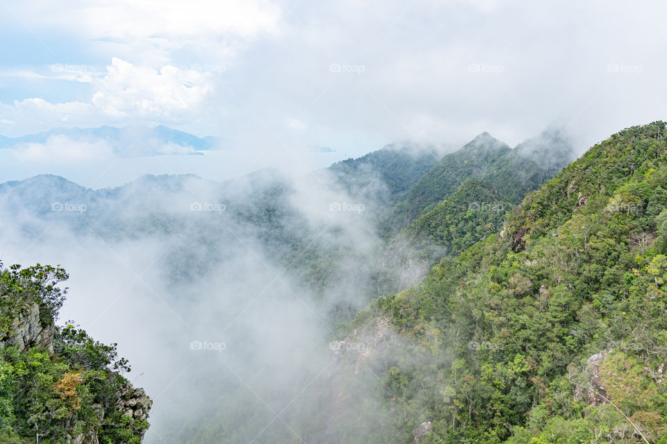 foggy mountain view in Malaysia