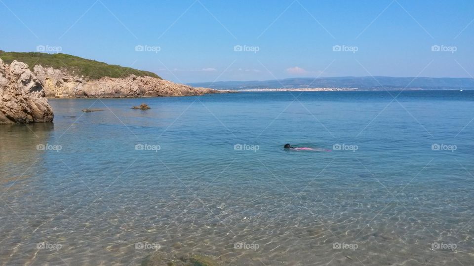 natural pool in the north sardinian beach