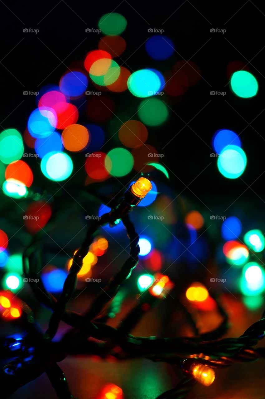 Christmas bokeh at night