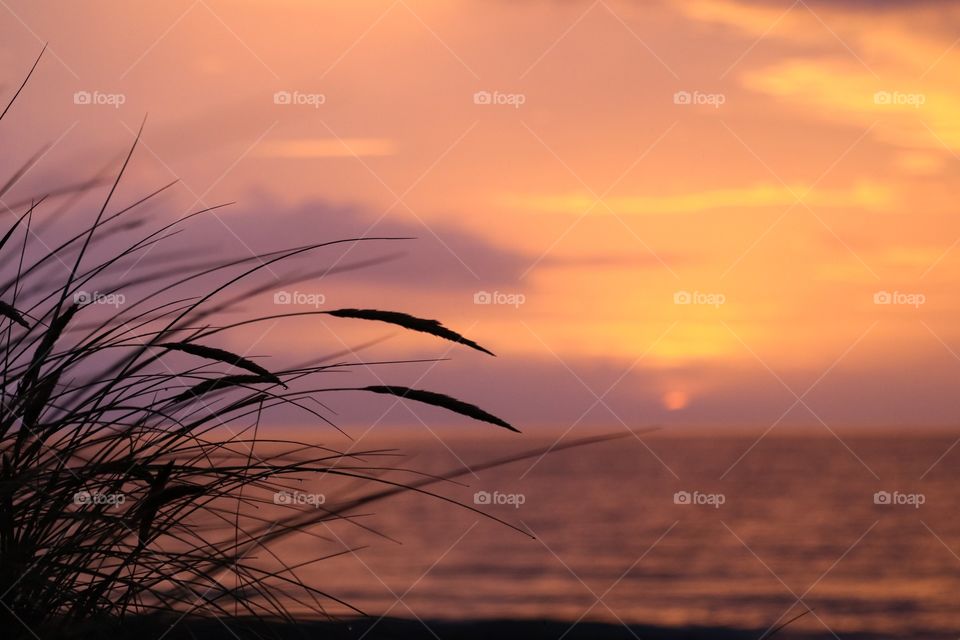 Calm and quiet sunset