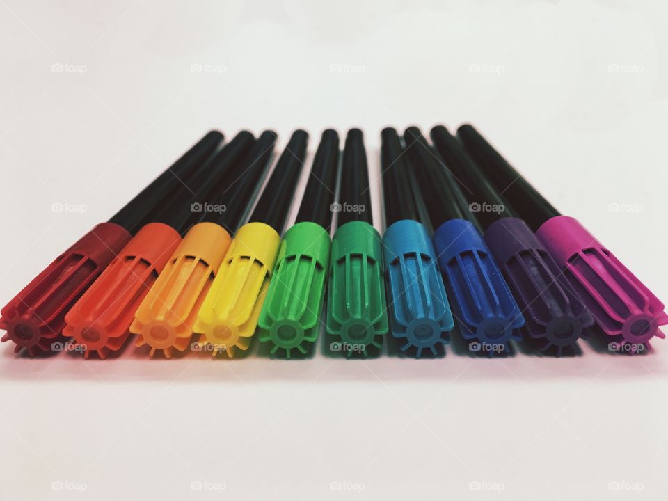 Darker Filtered Artistic Colorful Rainbow Markers (Red, Orange, Yellow, Green, Blue, Purple)