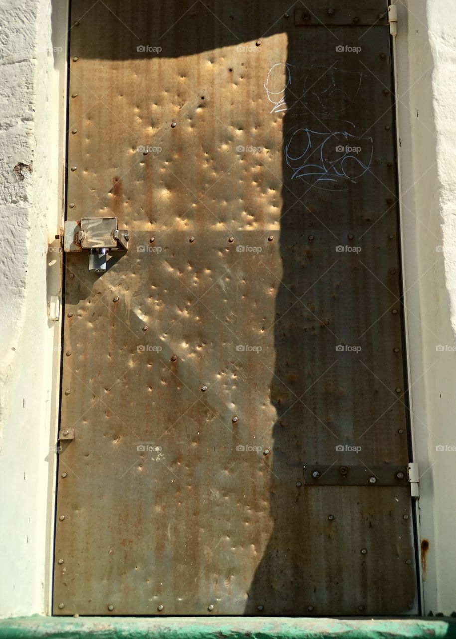 Old Hammered copper lighthouse door 