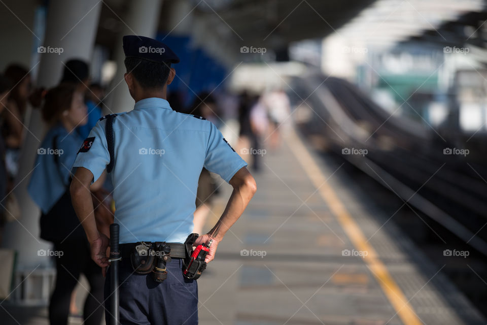 Security at BTS public train station 