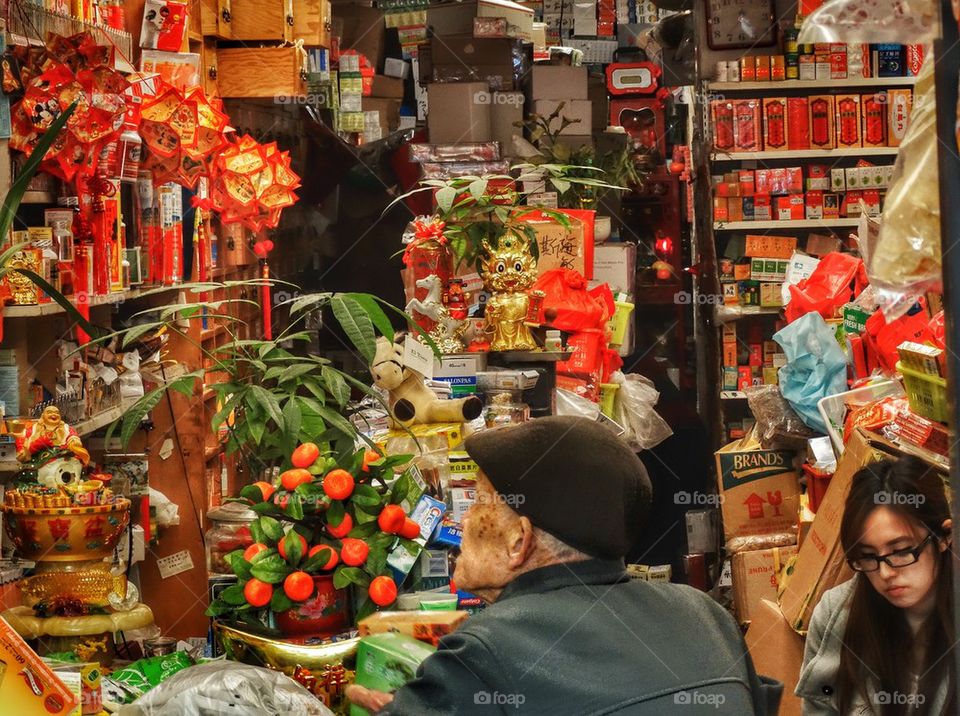 New Year Decorations In A Chinese Market