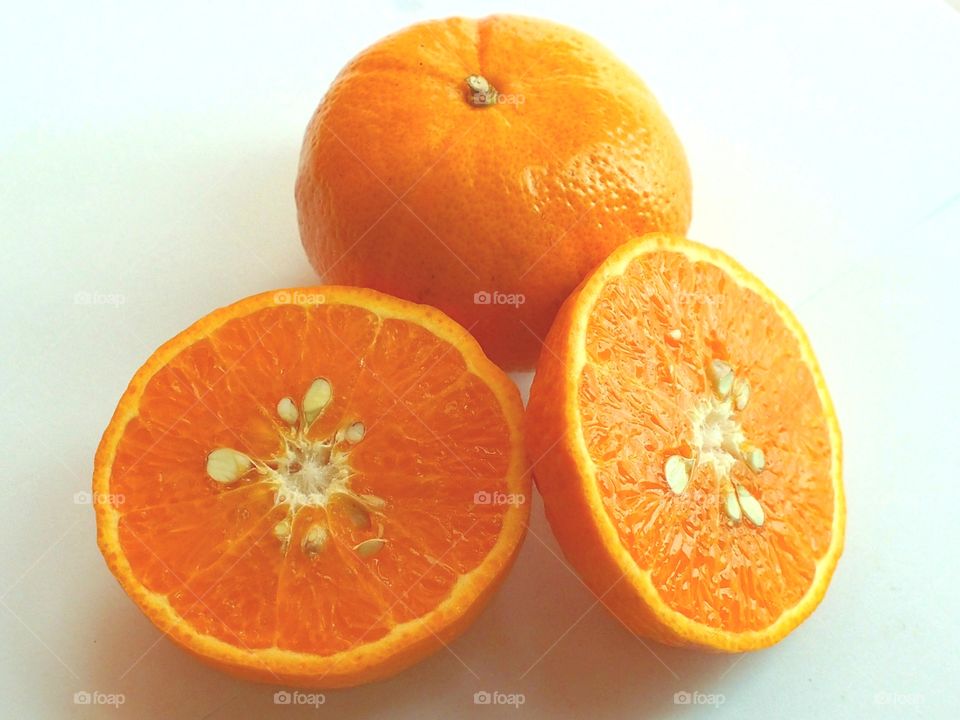 Fresh orange fruit  isolated on white background