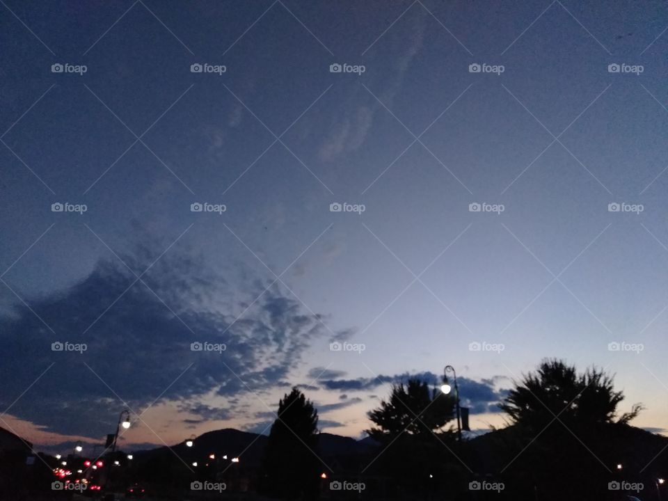 Swirly, evening sky in the mountains of Northeast TN.