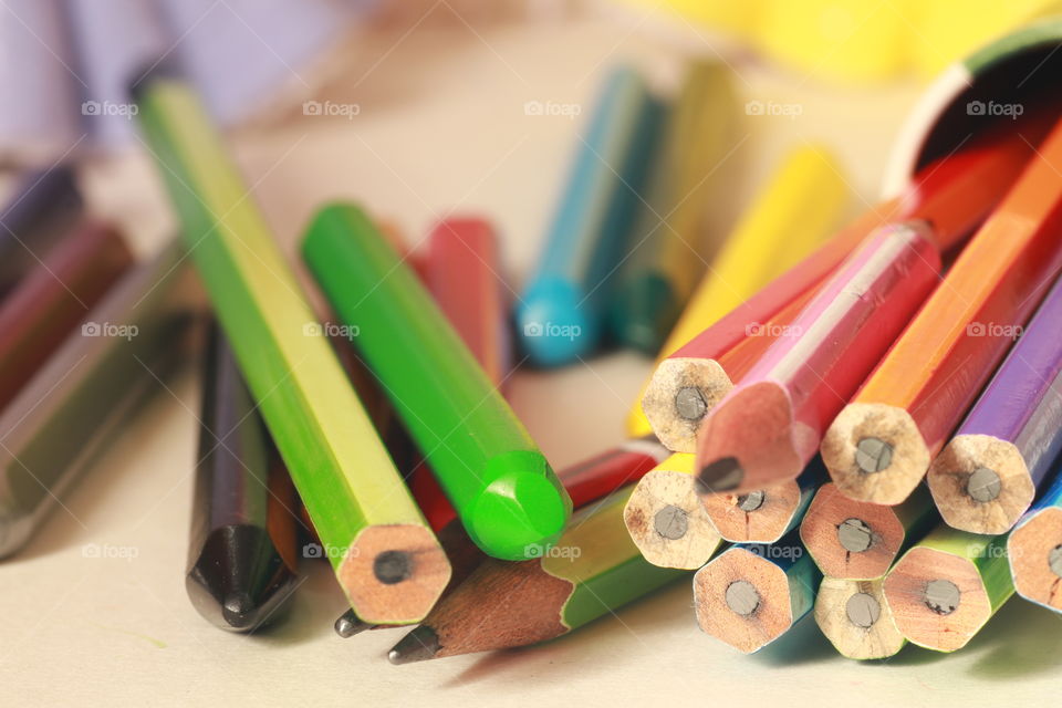 pencils and colours