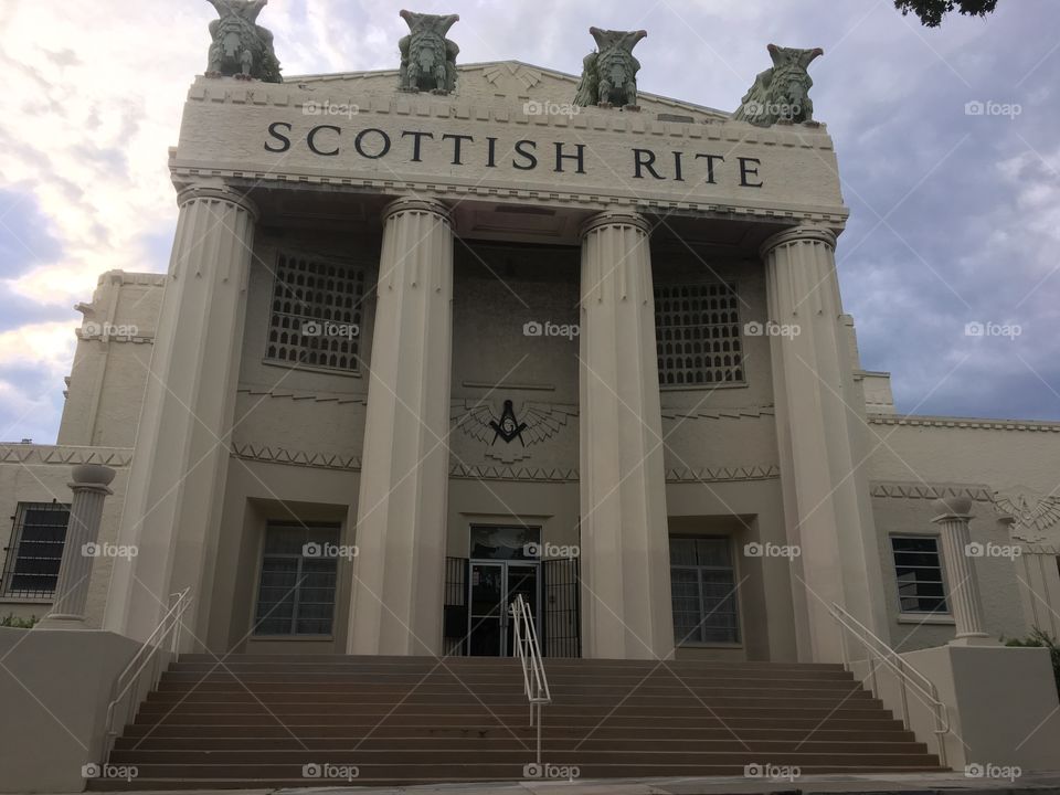 The Scottish Rite Lodge building in the day located in Miami Florida  