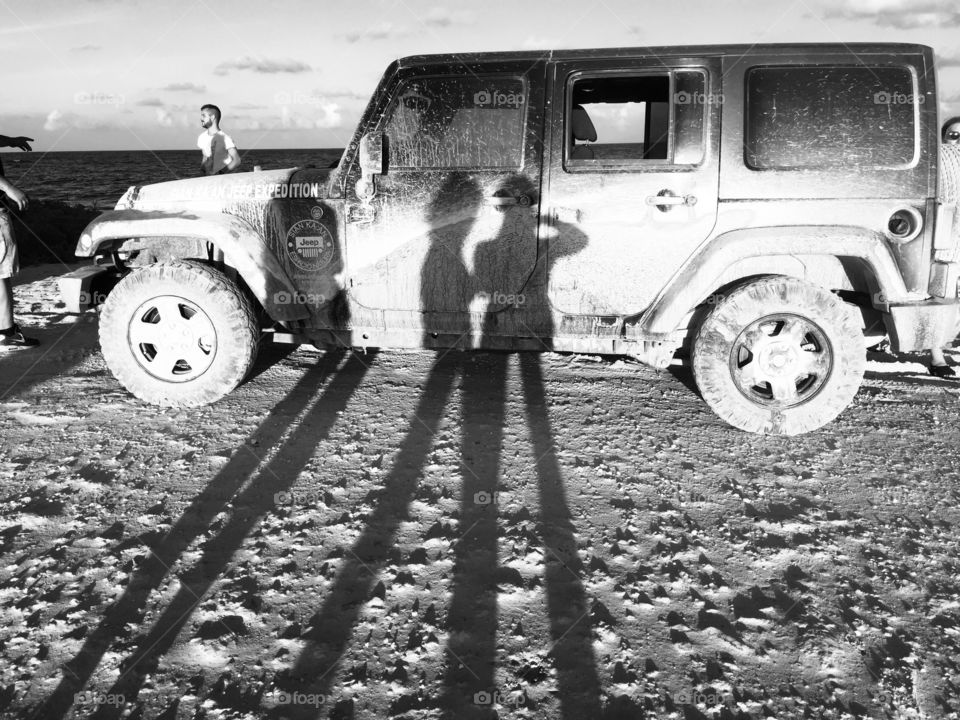 Backroad adventure, Jeep off roading, shadows