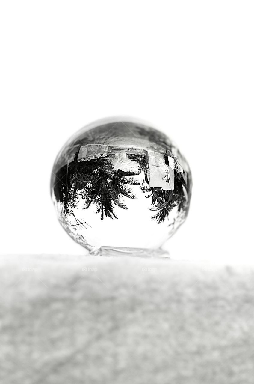 Lens ball photography - monochrome 