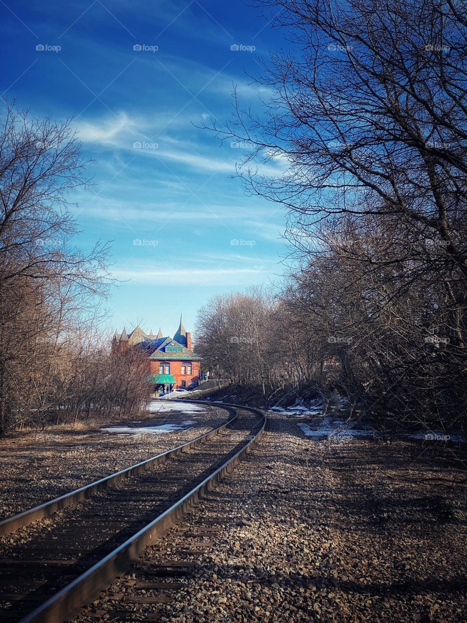 Rural train station in Plattsburgh, New York