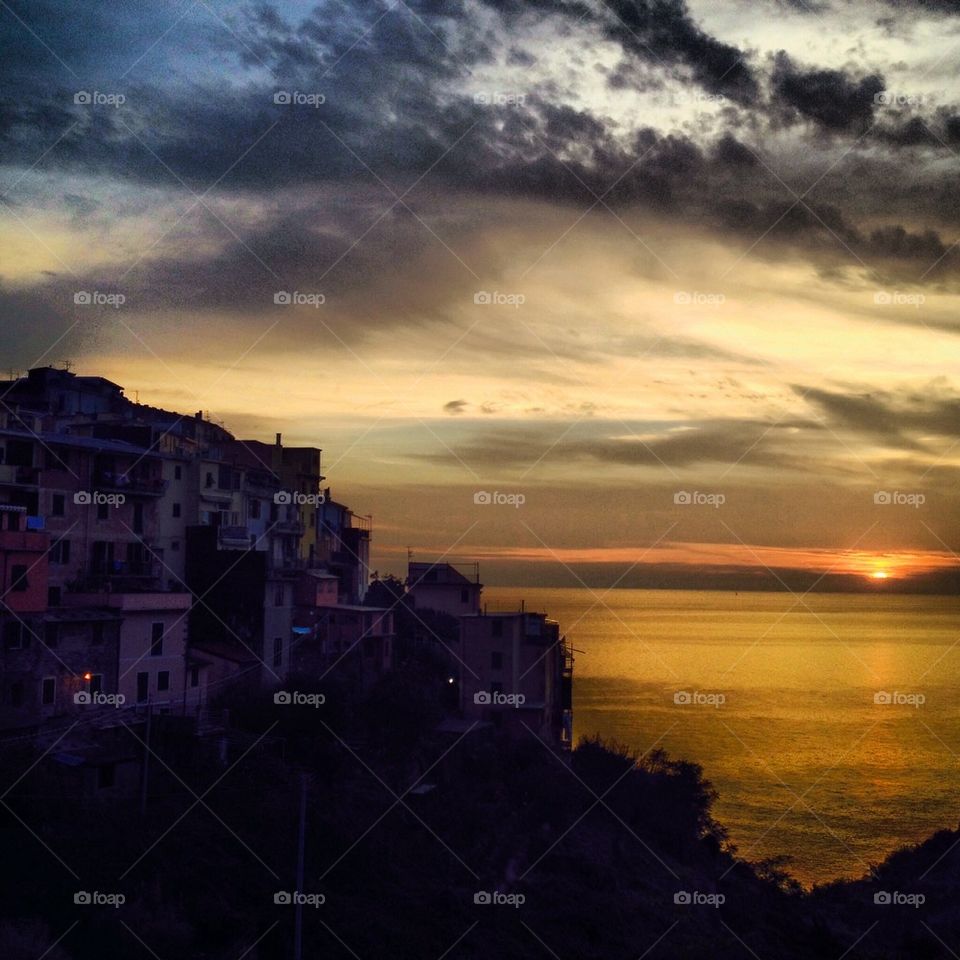 Sunset in cinque terre