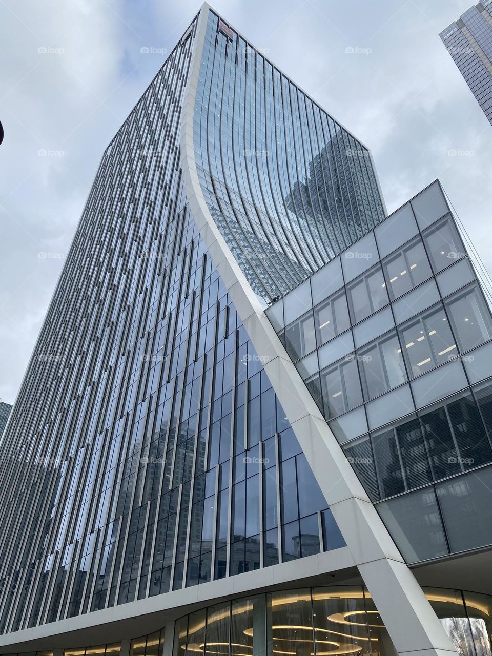 Facade of modern buildings in London 
