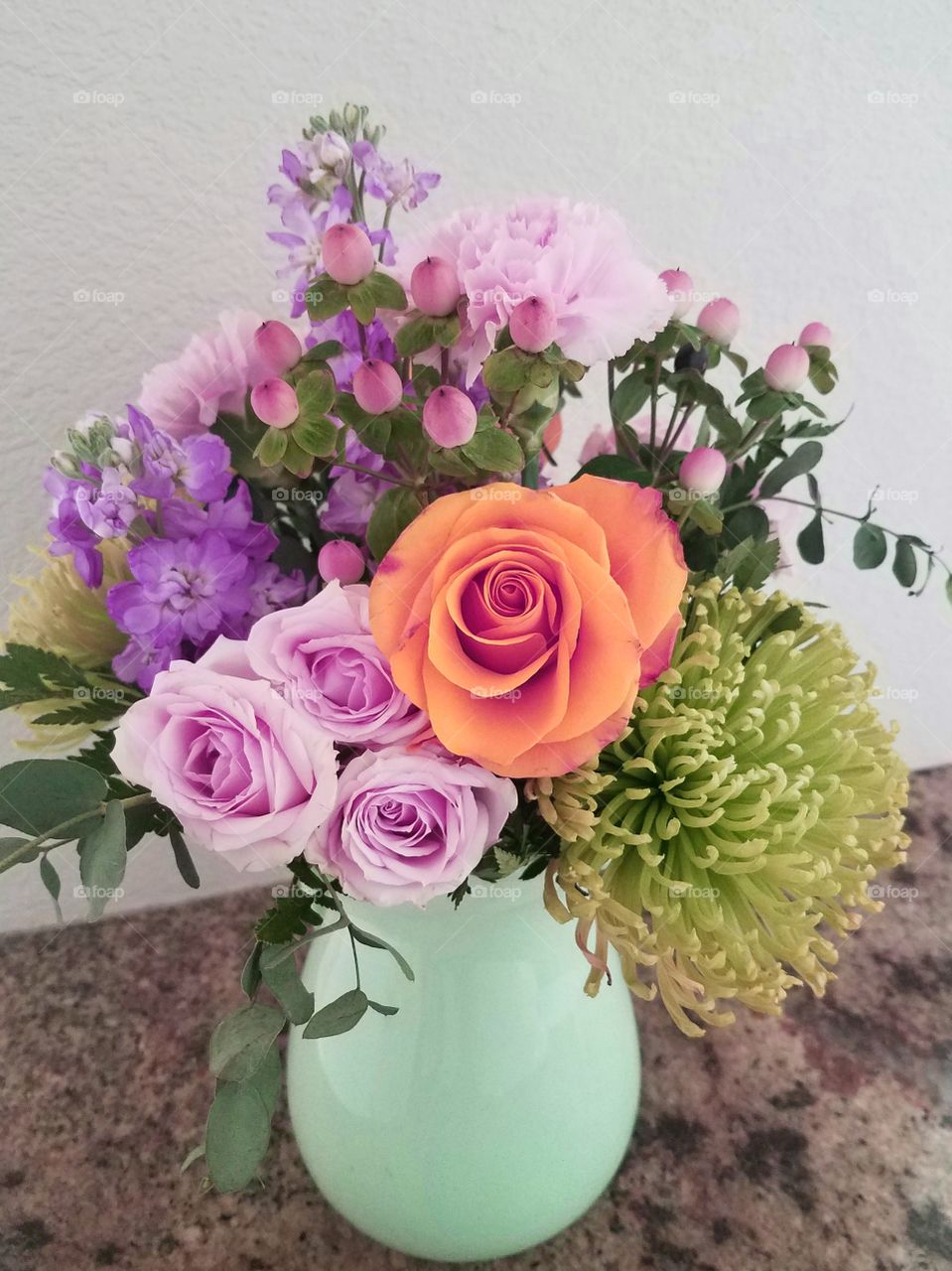 A summer bouquet  of roses and other flowers