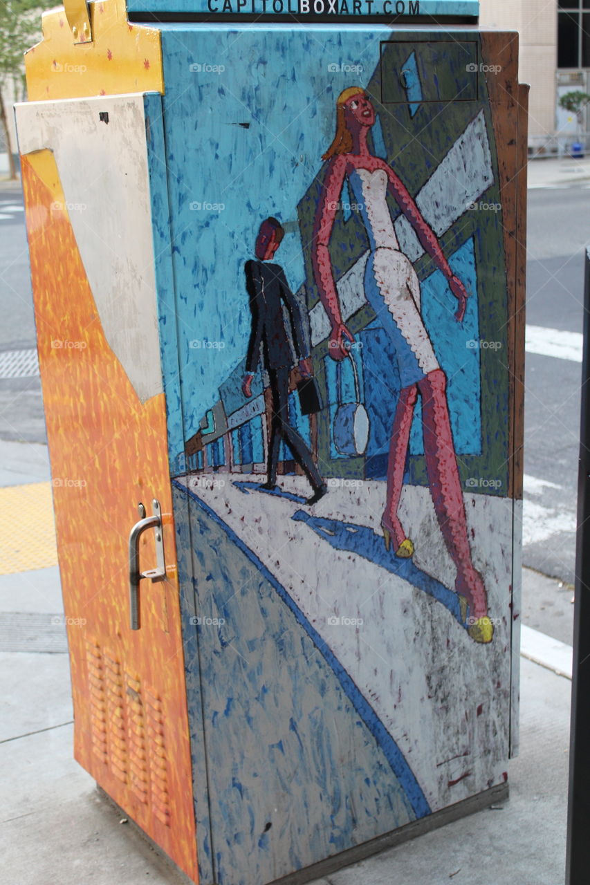 art box on a street corner
