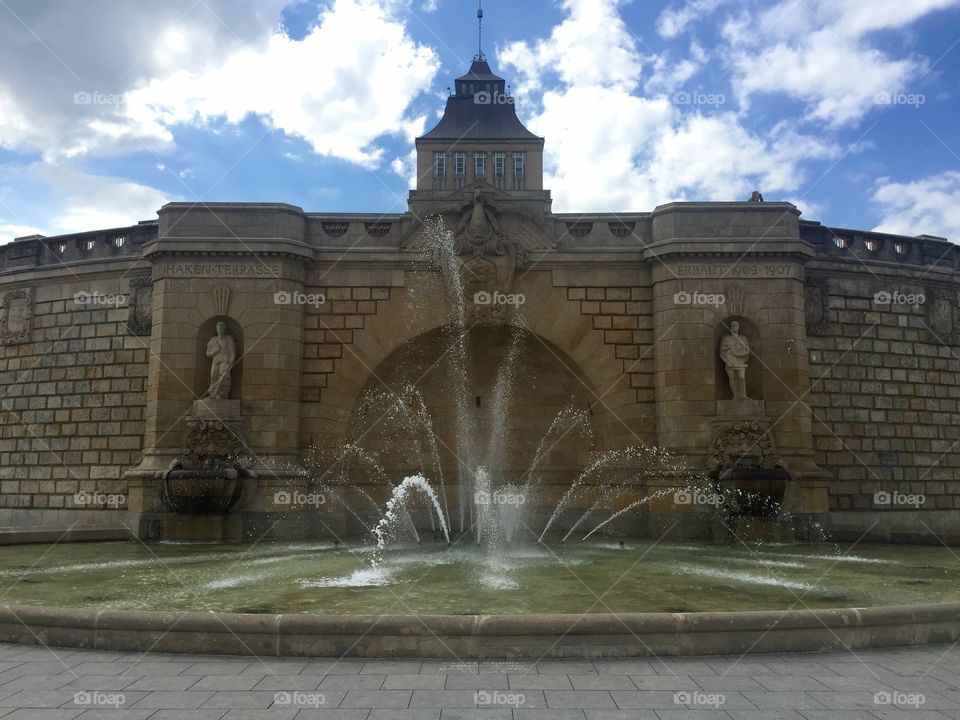 A fountain in Szczecin on the quay