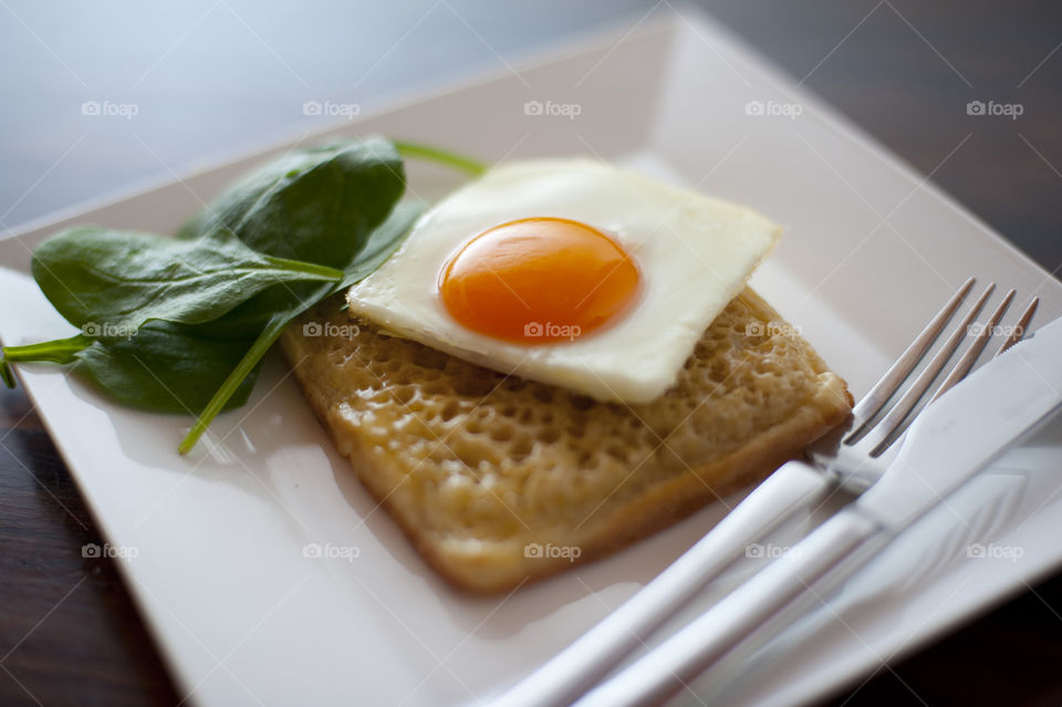 View of egg on bread