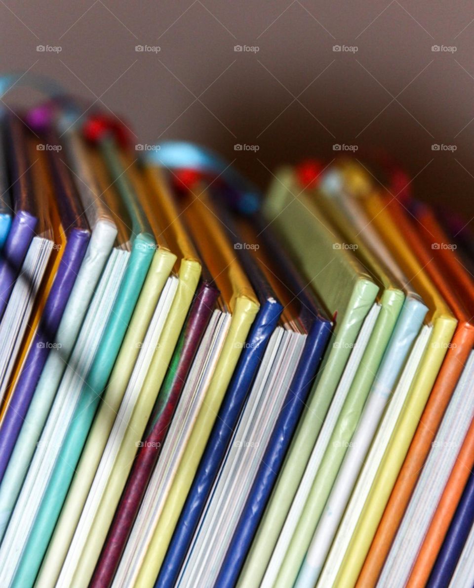 colorful books on the background