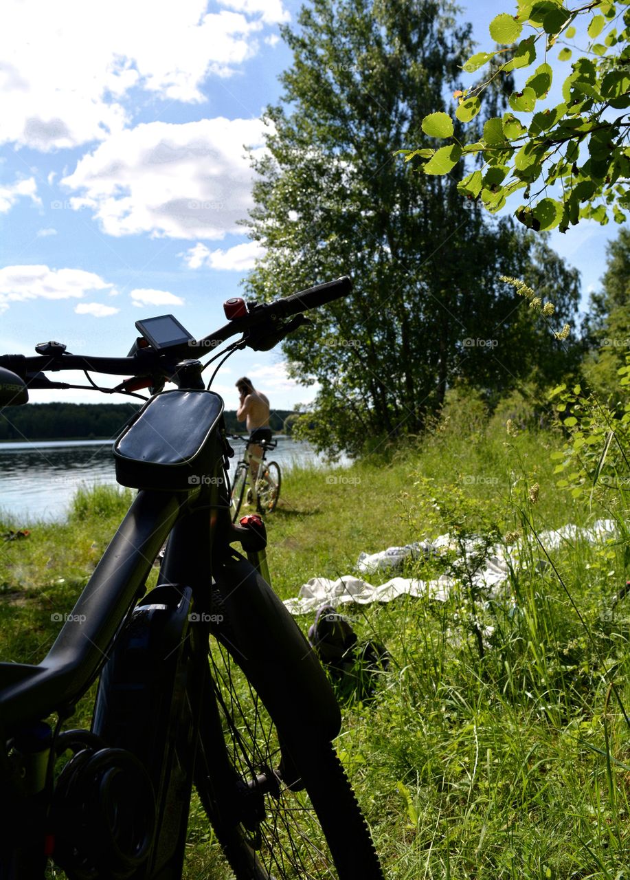 bike on a nature summer time, vacation, people resting