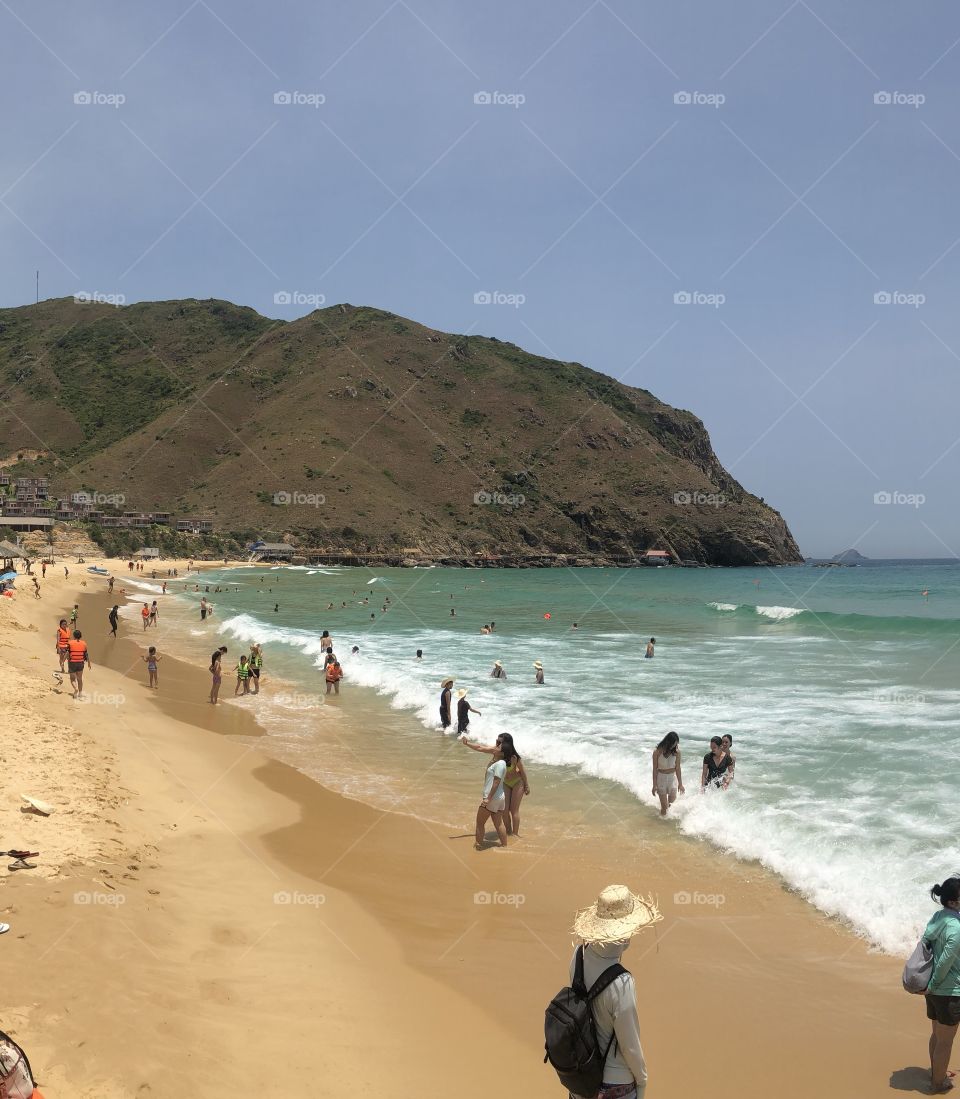 Blue sea and white sand at Ky Co Quy Nhon in Vietnam. Come and experience. It's really beautiful