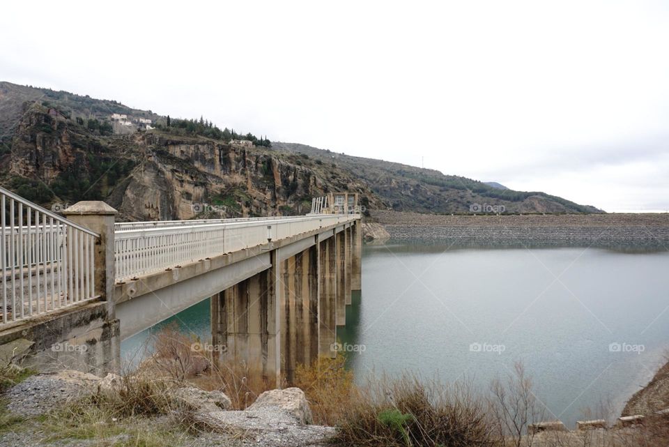 Lake#bridge#mountain