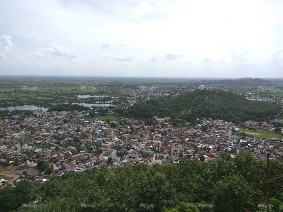 town from height