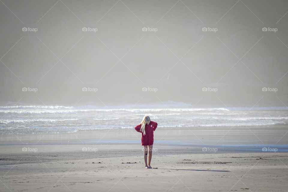 Walking on the seashore and breathing fresh air