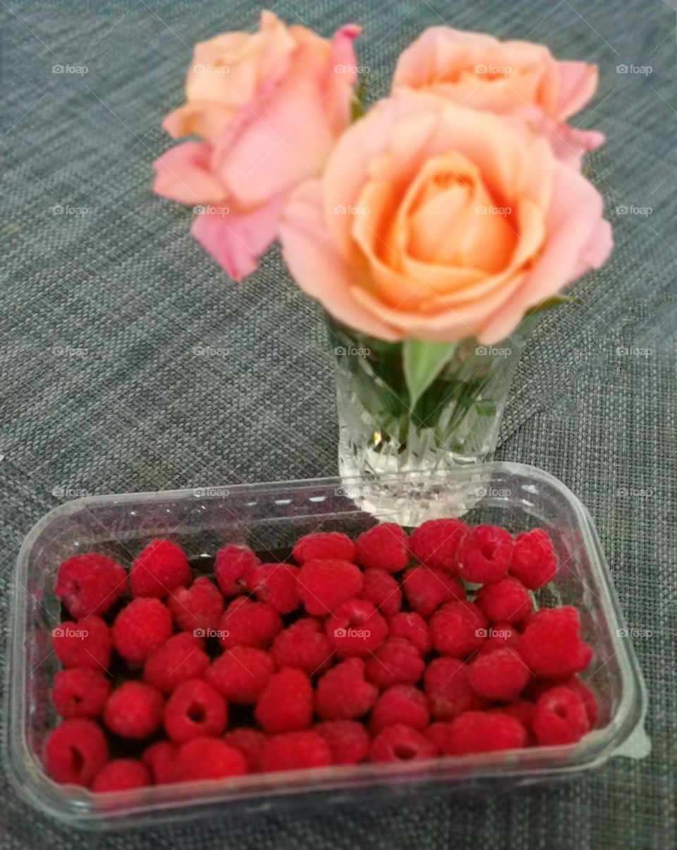 Roses and raspberries