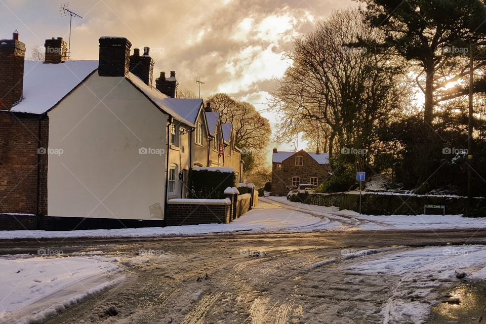 Village winter scene