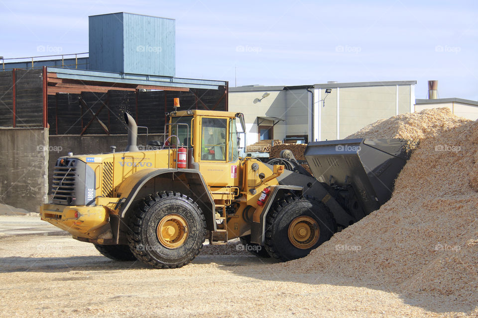 Yellow bulldozer