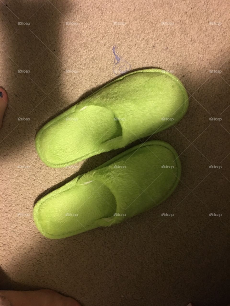 Green slippers 