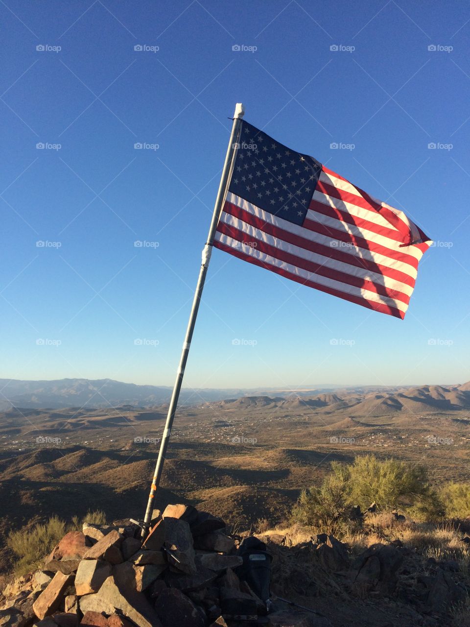 American flag on Daisy Mountain