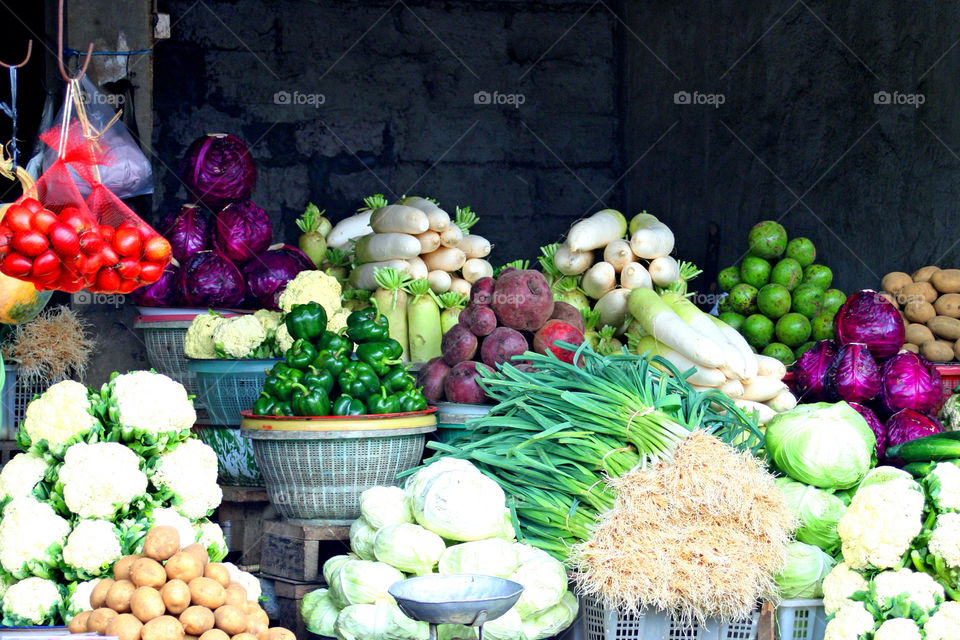 At a market place in Bali.