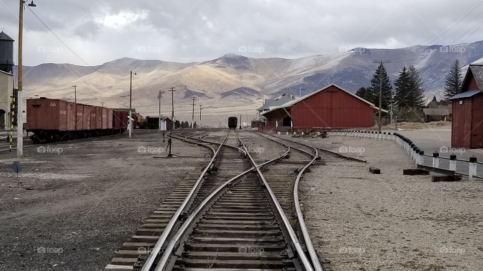 personal perspective of a railway track in Nevada