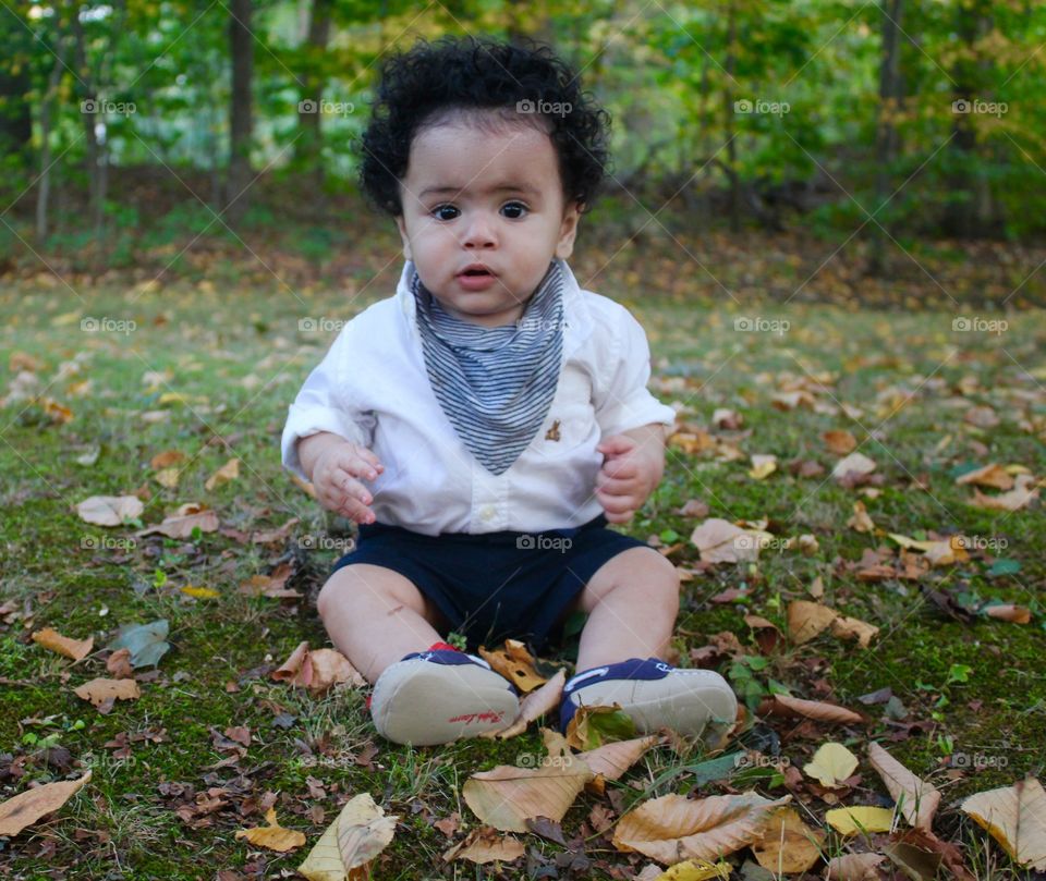 Squirrel . When he realize it was a picture and squirrel behind mommy 