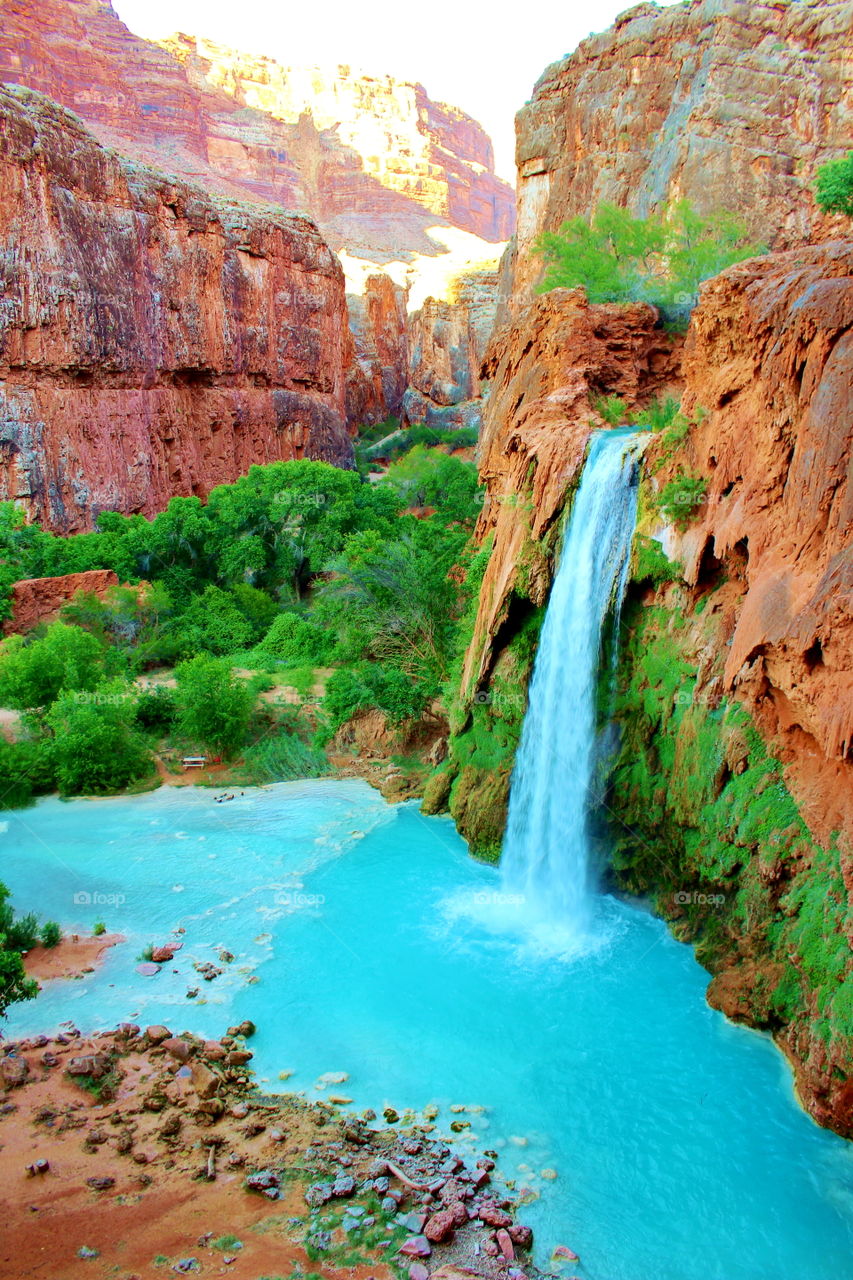 Havasu Falls located deep within the Grand Canyon