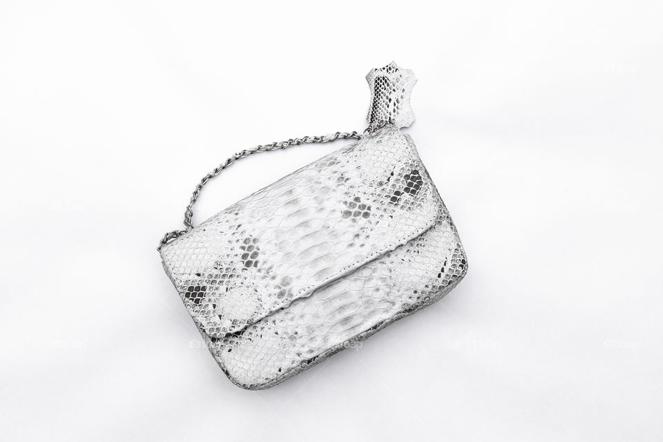 Handmade python leather bag.