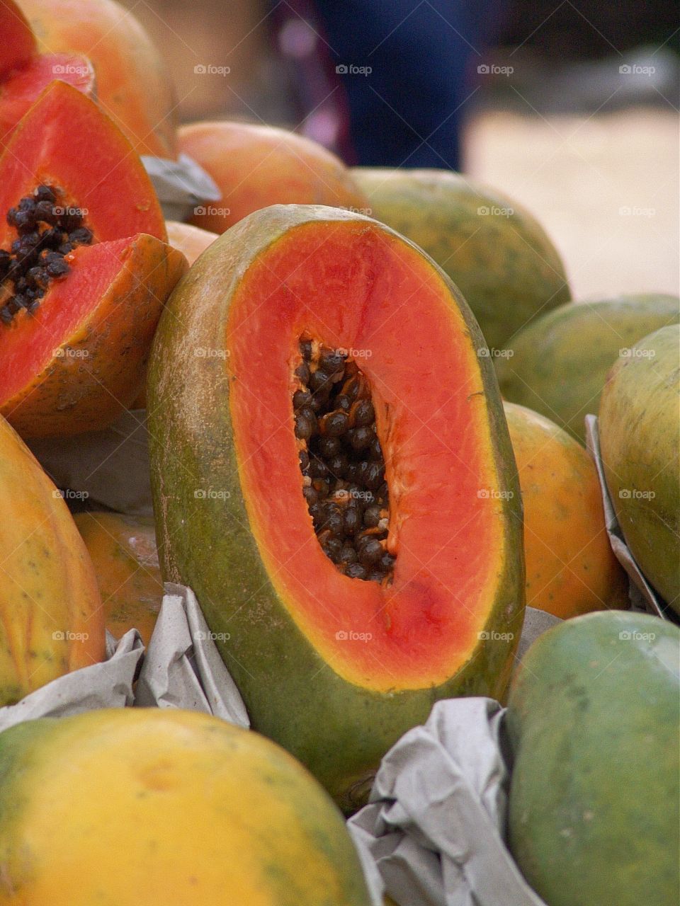 Healthy papaya fruits